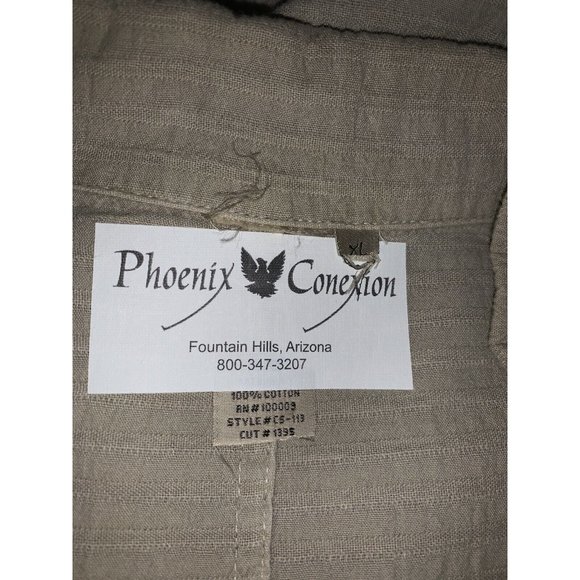 Phoenix Conexion USA Sz XL ART to WEAR Hand Painted Waffle Khaki Jacket EUC - Picture 10 of 10